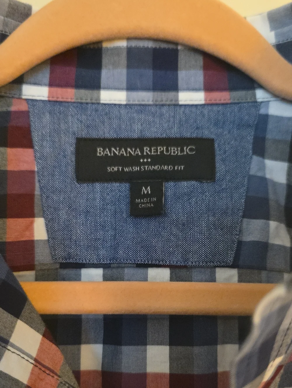 Banana Republic Men's Blue Plaid Button-Down Shirt